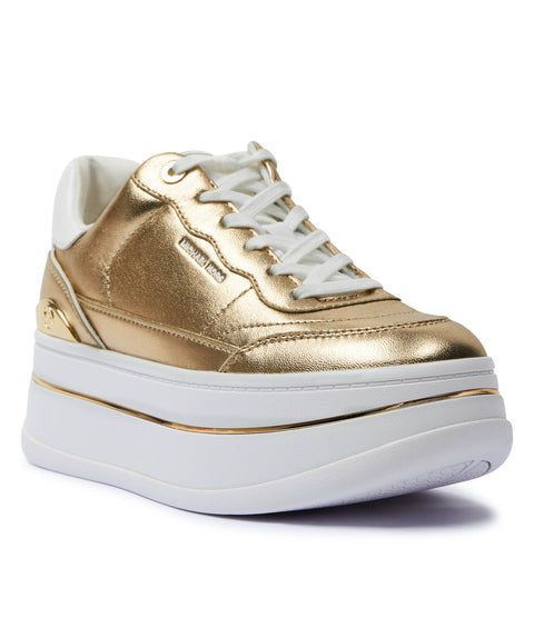 Michael Kors Women's Gold & White Leather Lace-Up Sneakers | Michael Kors In Lebanon