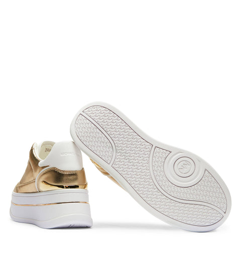 Michael Kors Women's Gold & White Leather Lace-Up Sneakers | Michael Kors In Lebanon