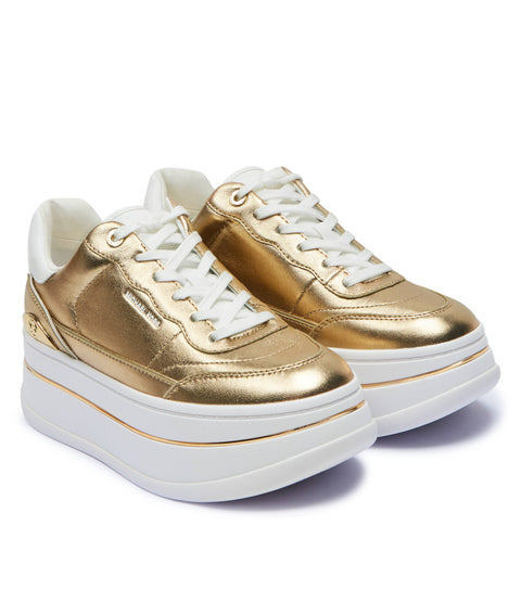 Michael Kors Women's Gold & White Leather Lace-Up Sneakers | Michael Kors In Lebanon
