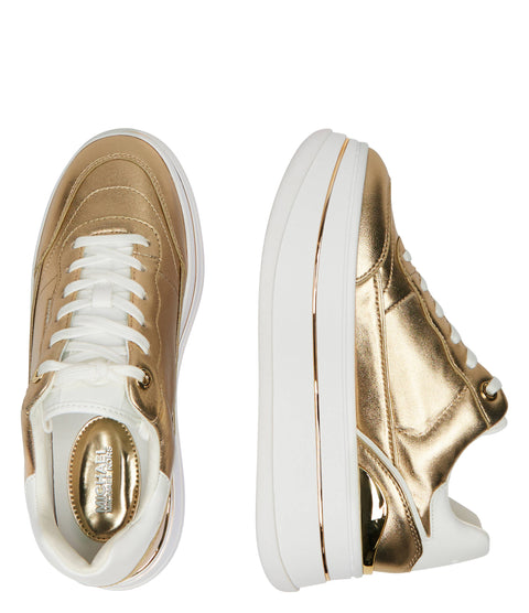 Michael Kors Women's Gold & White Leather Lace-Up Sneakers | Michael Kors In Lebanon