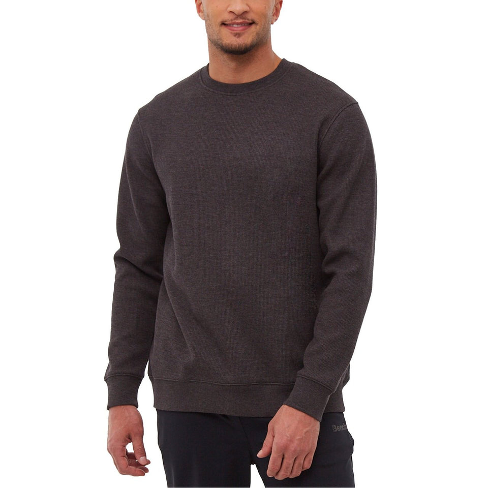 Bench Urbanwear Men's Dark Gray Fleece Lined Thermal Sweatshirt