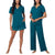 Carole Hochman Midnight Women’s Teal 3-piece Elastic Waistband Pajama Set
