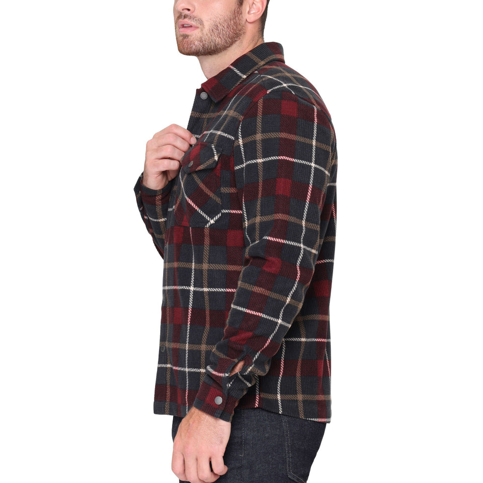 BC Clothing Men's Multicolor Textured Flannel Overshirt