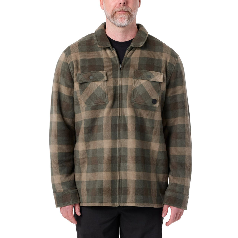 Voyager Men's Multi Green Full Zip Fleece Jacket
