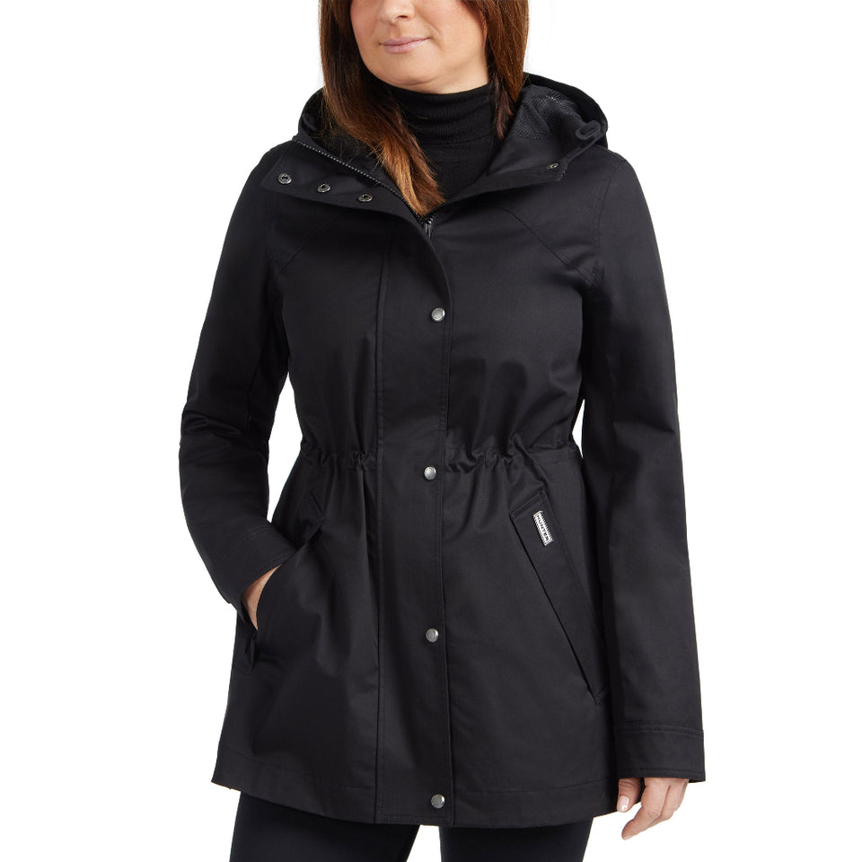 Hunter Women's Black Hooded Rain Jacket