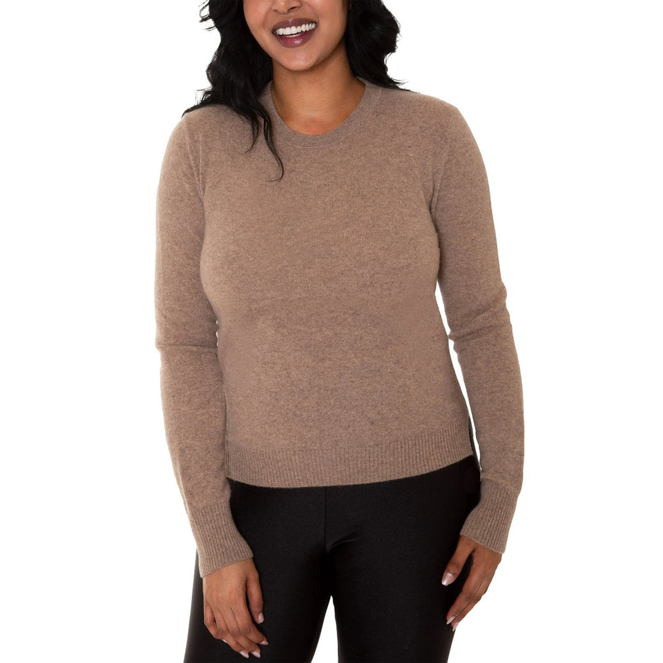 Mario Serrani Women's Khaki 100% Cashmere Sweater