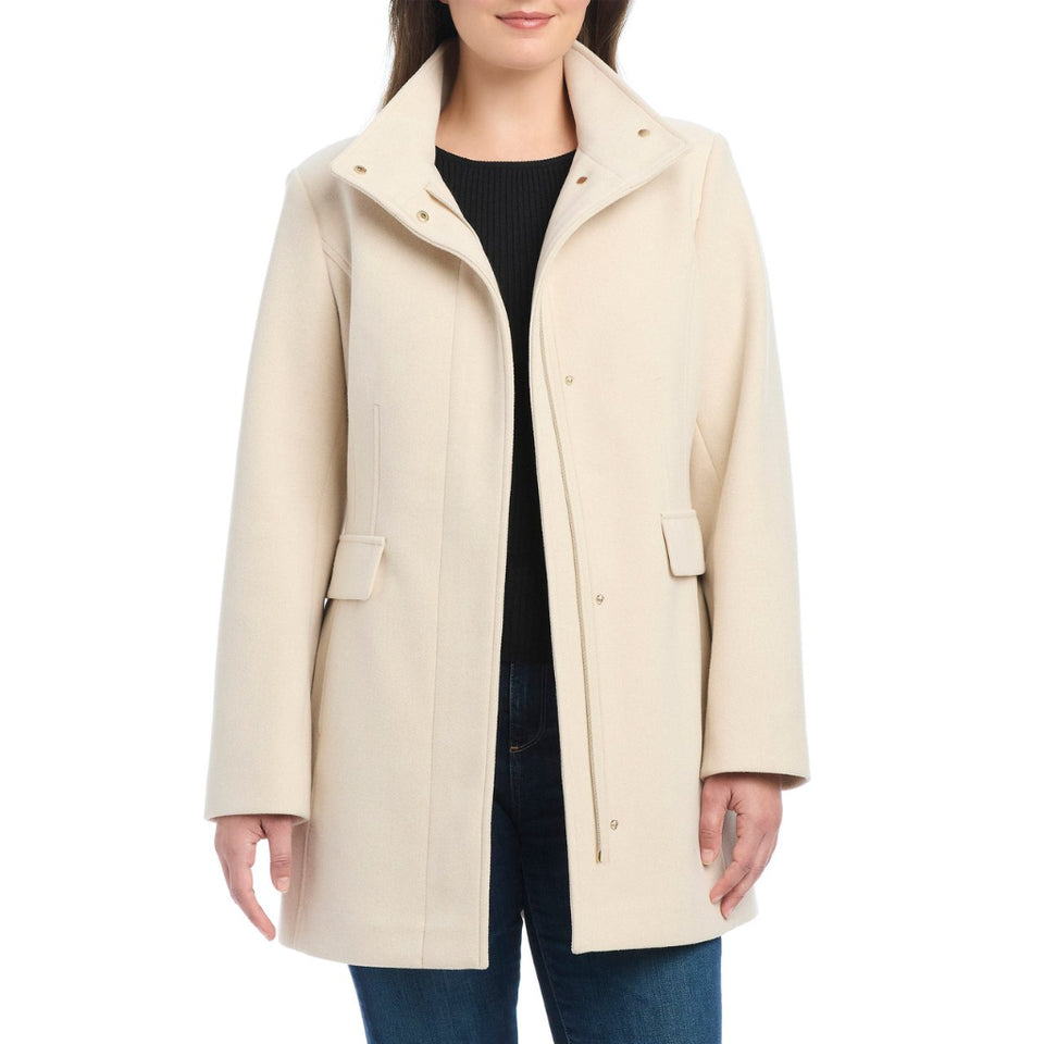 Vince Camuto Women's Light Beige Faux Wool Coat