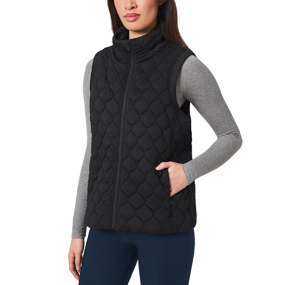 Kirkland Signature Women's BlackQuilted Full-ZipVest