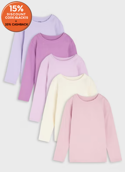 Sinsay Girl's Pack Of 5 Multicolor Long-Sleeve Blouses | Sinsay In Lebanon