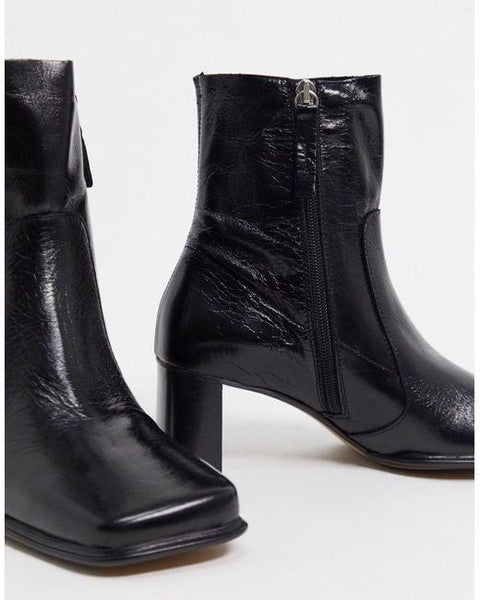 ASOS DESIGN Women's Black Heeled Boots ANS1036