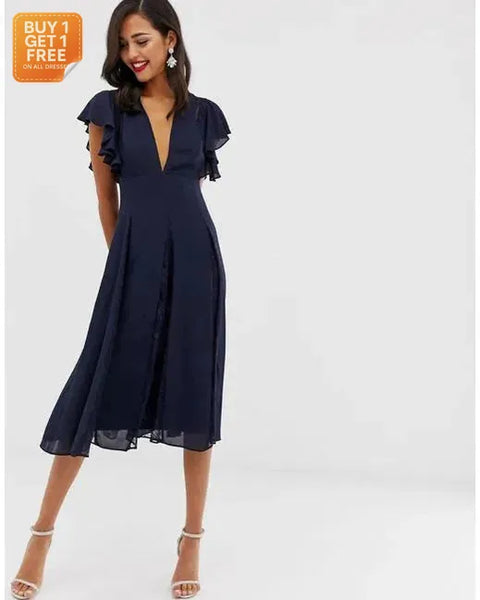 Asos Design Women's Navy Blue Dress ANF1890