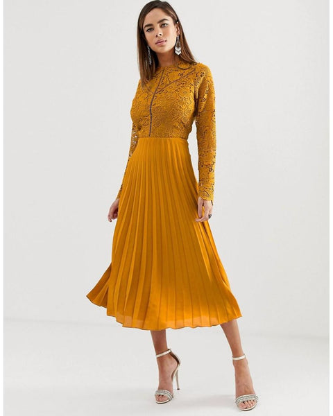 ASOS Design Women's Mustard Dress AMF1058(S22)(SHR)