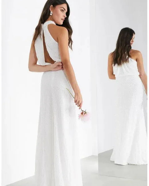 Asos Design Women's White Dress ANF939
