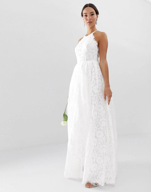ASOS Edition Women's White Lace Wedding Dress  AMF2396 (SHR) E