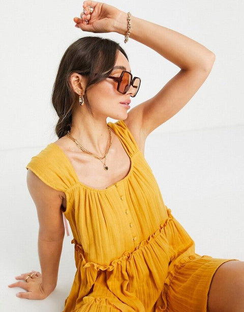 Asos Design Women's Mustard Dress ANF1110