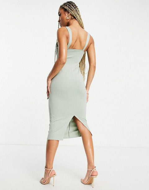 Asos Design Women's Mint Sleeveless Corset Dress ANF2808