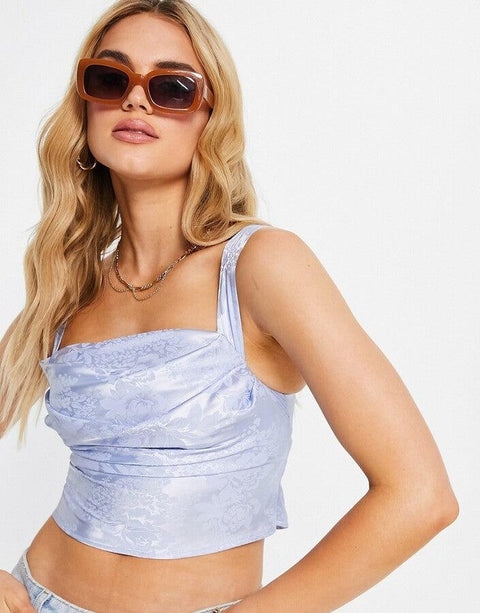 Asos Design Women's Blue Crop top ANF1333