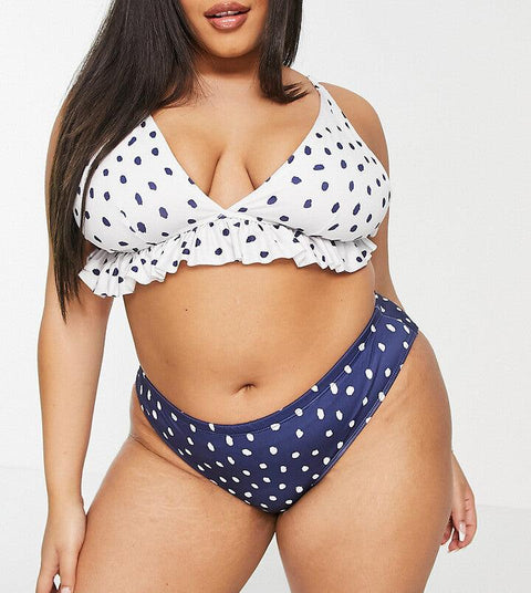 Asos Design Curve  Women's Navy Blue Bikini Bottom ANF1353