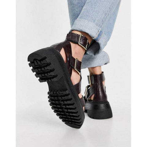 Asos Design Women's Burgundy Chunky Sandals ANS1055