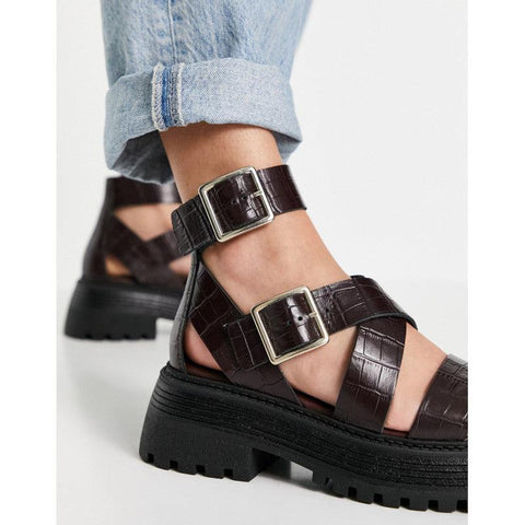 Asos Design Women's Burgundy Chunky Sandals ANS1055