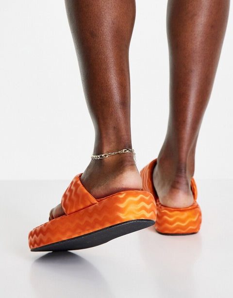 ASOS Design  Women's Orange Slipper ANS369 (Shoes53)