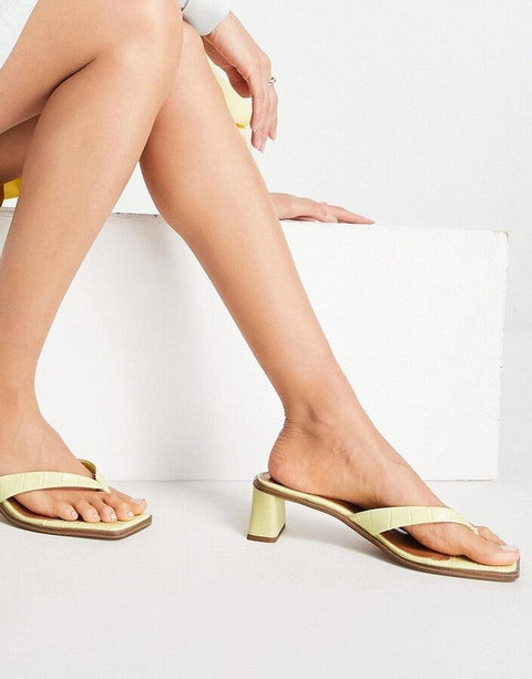 Asos Design Women's Green Mid Heeled Slipper ANS991