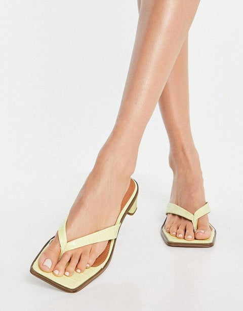 Asos Design Women's Green Mid Heeled Slipper ANS991