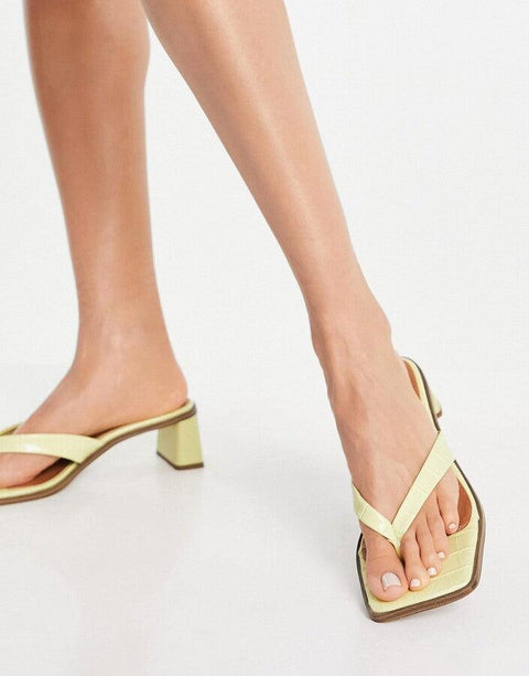 Asos Design Women's Green Mid Heeled Slipper ANS991