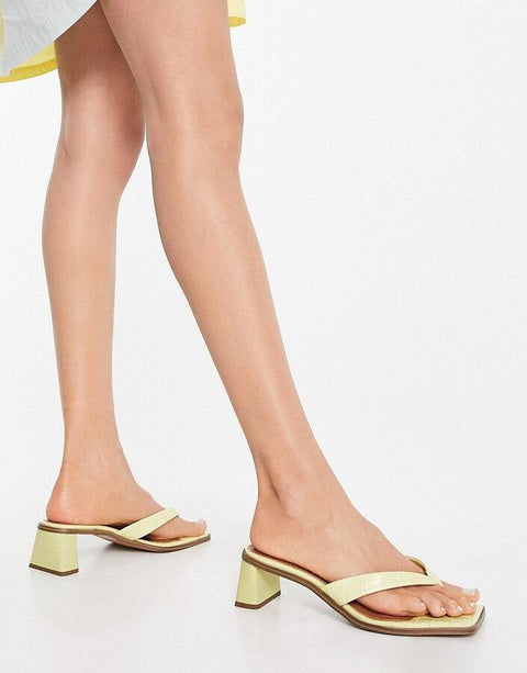 Asos Design Women's Green Mid Heeled Slipper ANS991