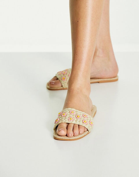 ASOS Design Women's Beige Slipper ANS166 (Shoes49,57)