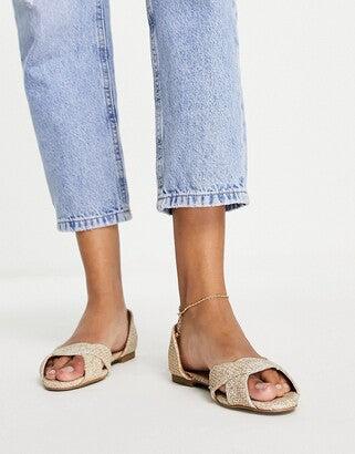 Asos Design Women's Beige Flat Ballerina ANS968