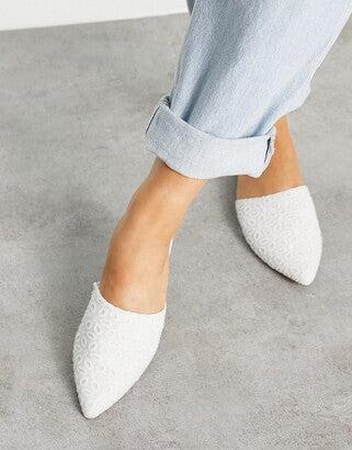Asos Design Women's White Lava Pointed Slipper ANS1045