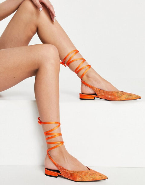 ASOS Design Women's Orange Casual Shoes ANS314 shr