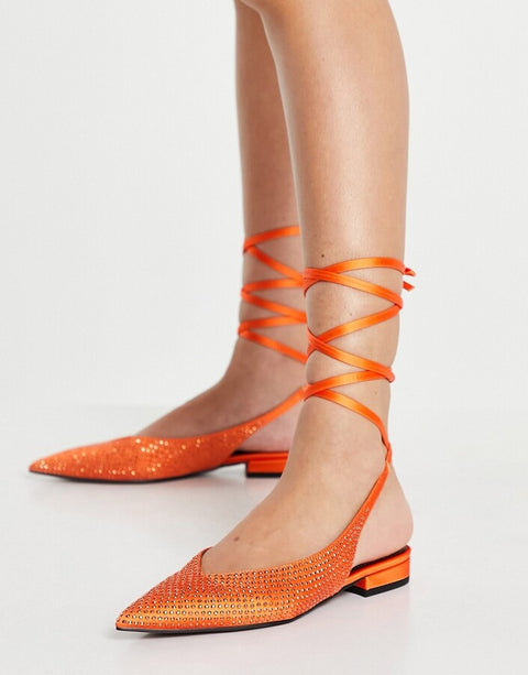 ASOS Design Women's Orange Casual Shoes ANS314 shr
