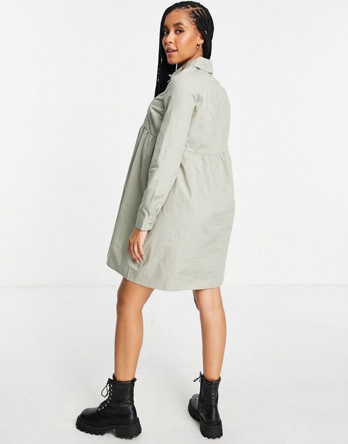 Asos Design Women's Khaki Shirt Dress ANF3086
