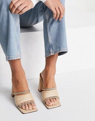 Asos Design Women's Beige Heeled Slipper ANS1022
