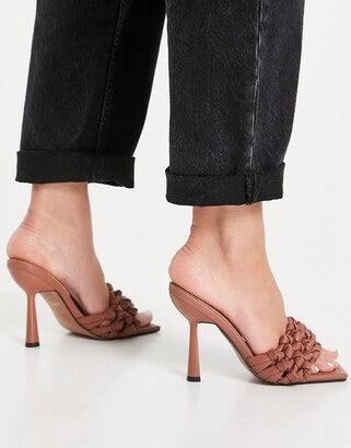 Asos Design Women's Brown Knotted Heels ANS1013
