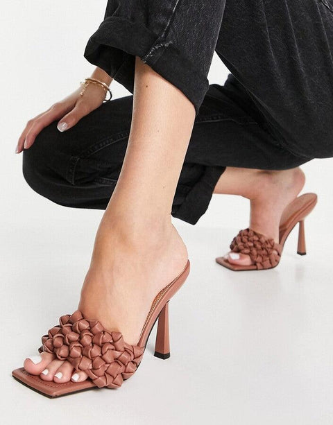 Asos Design Women's Brown Knotted Heels ANS1013