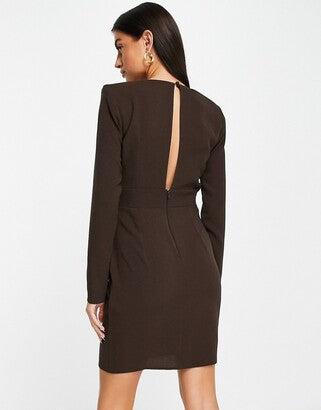 Asos Design Women's Dark Brown Dress ANF868