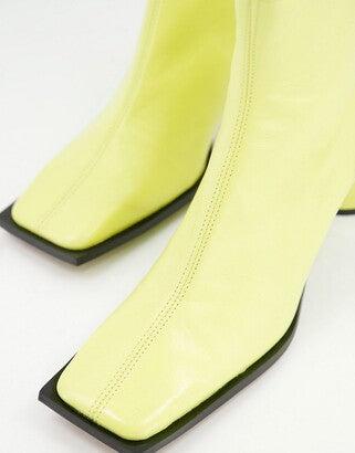 Asos Design Women's Yellow High Heeled Boots ANS1002