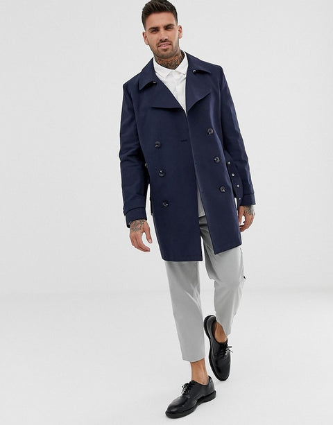 Asos Design Men's Navy Blue Coat ANF2890