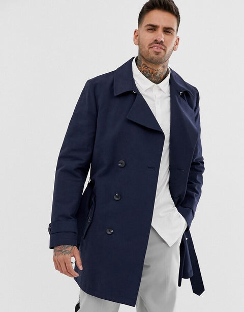 Asos Design Men's Navy Blue Coat ANF2890