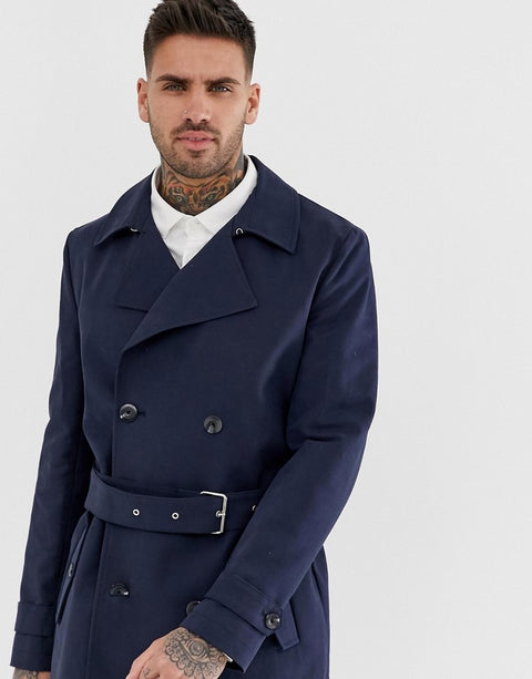 Asos Design Men's Navy Blue Coat ANF2890