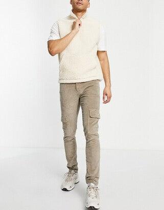 Asos Design Men's Dark Beige Cargo Trouser ANF2362