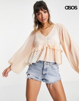 ASOS DESIGN Women's Salmon Blouse ANF1326