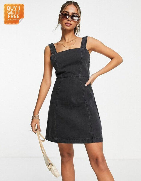 Asos Design Women's Black Dress ANF2756