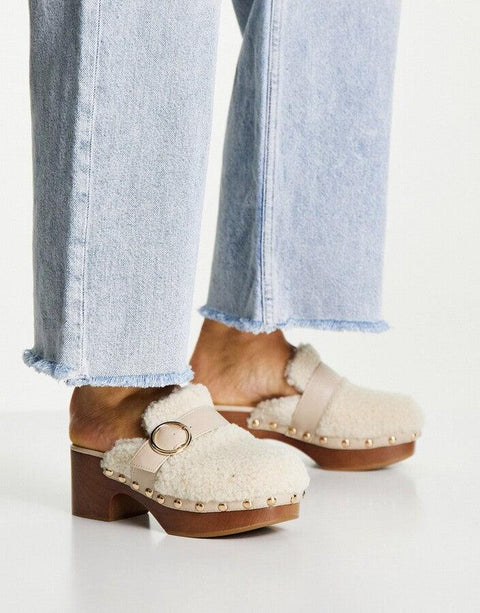 Asos Design Women's Beige Heeled Slipper ANS993