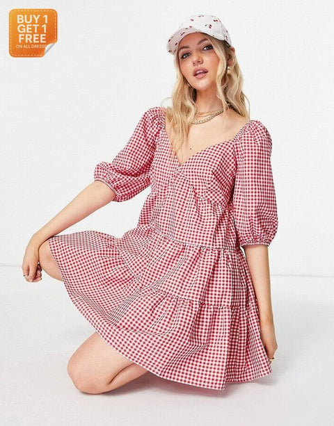 Asos Design Women's Multicolor Mini Smock Dress ANF2803