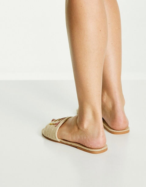 ASOS Design  Women's Beige Slipper ANS2 (Shoes27,49,52,54,58)(shr)