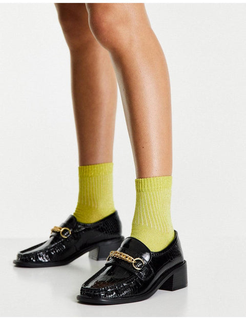 Asos Design Women's Black Square Toe Loafers ANS805